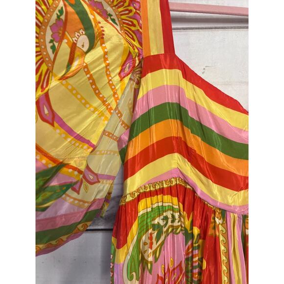 NWT Farm Rio Size XL Beach Toucans Scarf Multi Midi Dress MSRP $275 - Picture 3 of 8